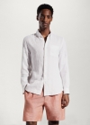 Mango Camisa slim fit 100% lino - Blanco