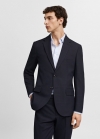 Mango Americana traje slim fit tejido comfort stretch - Azul marino oscuro
