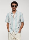 Mango Camisa regular fit algodón estampada - Verde