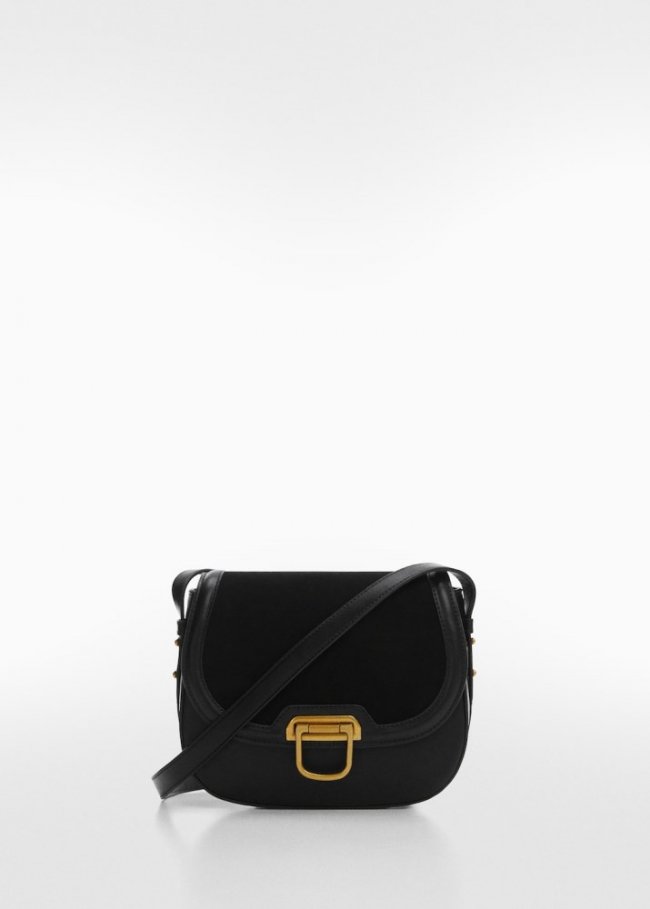 Mango Bolso bandolera hebilla - Negro