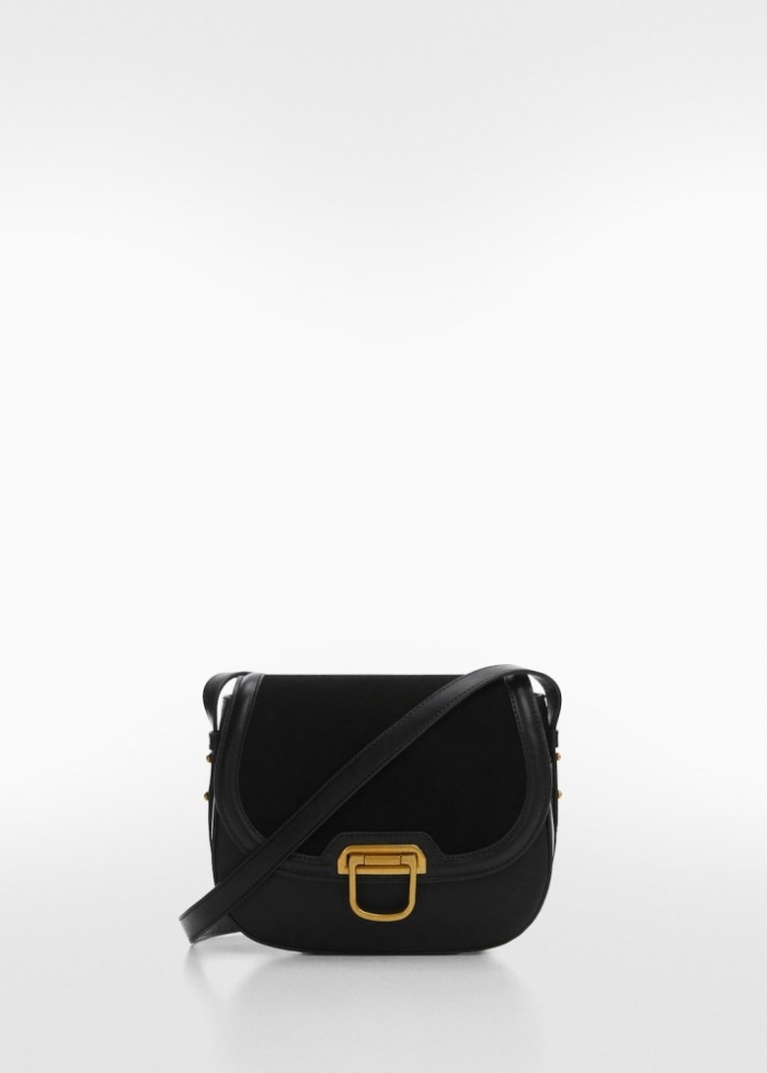 Mango Bolso bandolera hebilla - Negro