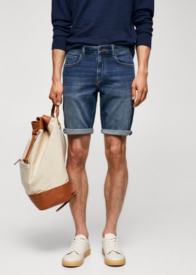 Mango Bermudas vaqueras slim fit - Azul oscuro