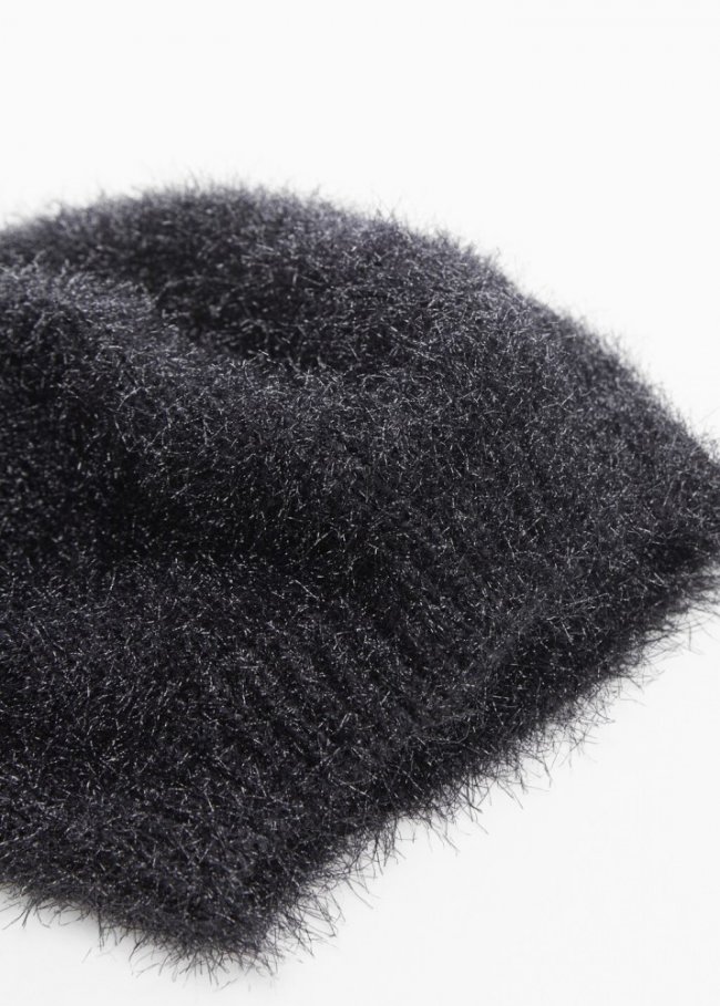 Mango Boina efecto pelo - Negro