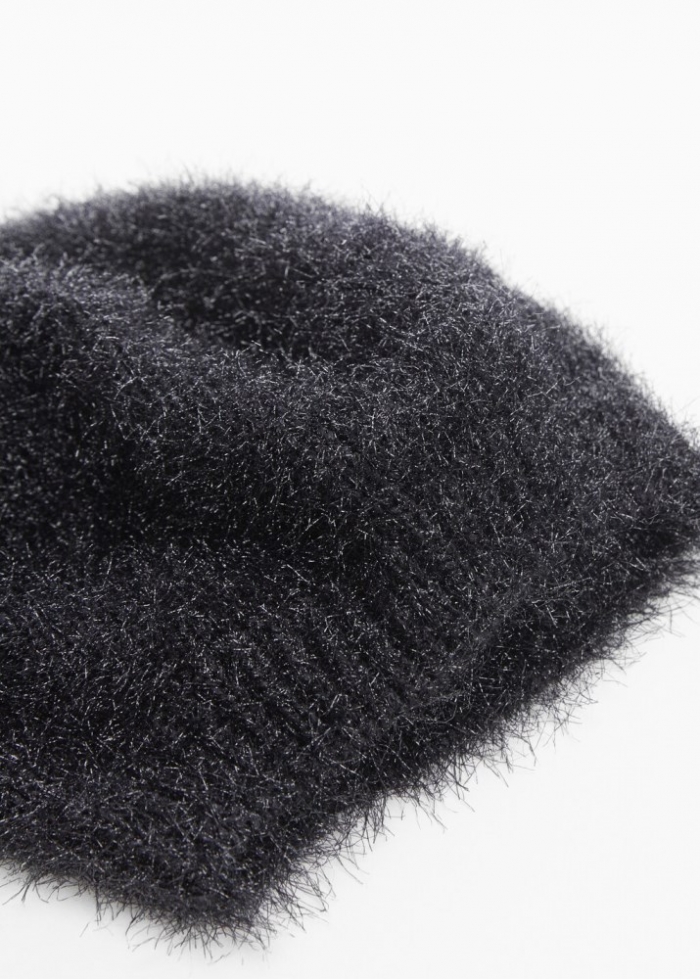 Mango Boina efecto pelo - Negro