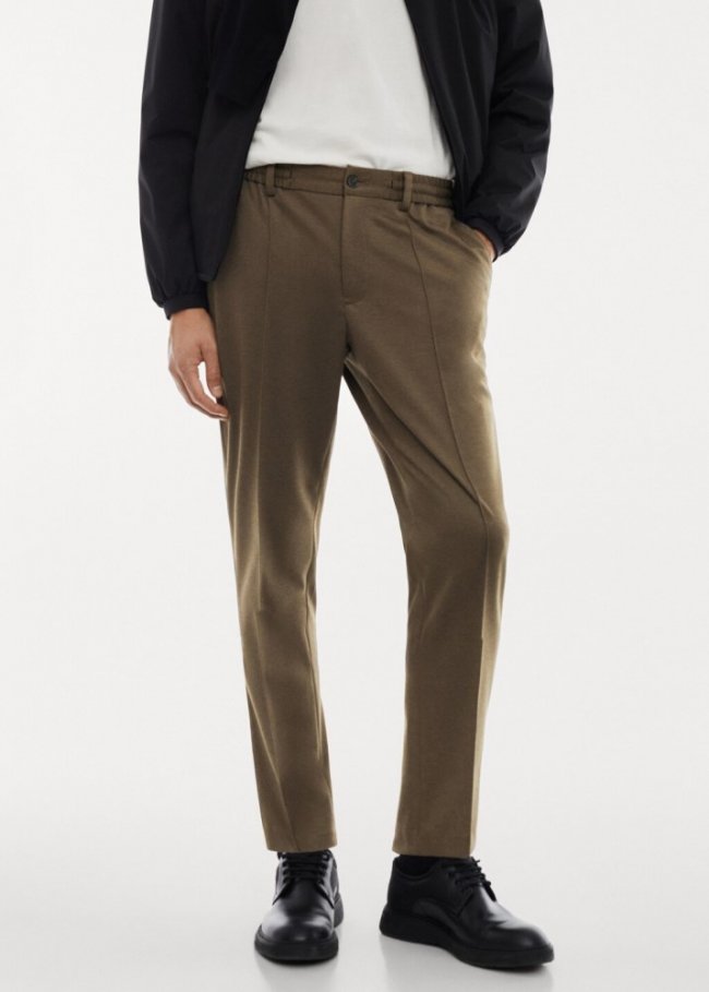 Mango Pantalón slim fit antiarrugas - Khaki