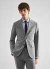 Mango Americana traje estampada slim fit tejido strech - Gris claro vigoré