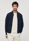 Mango Chaqueta bomber lyocell lino - Azul marino oscuro