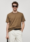 Mango Camiseta bolsillo 100% algodón - Khaki