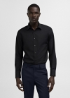 Mango Camisa traje slim fit algodón popelín - Negro