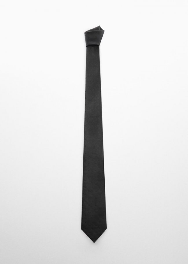 Mango Corbata micro estampado - Negro