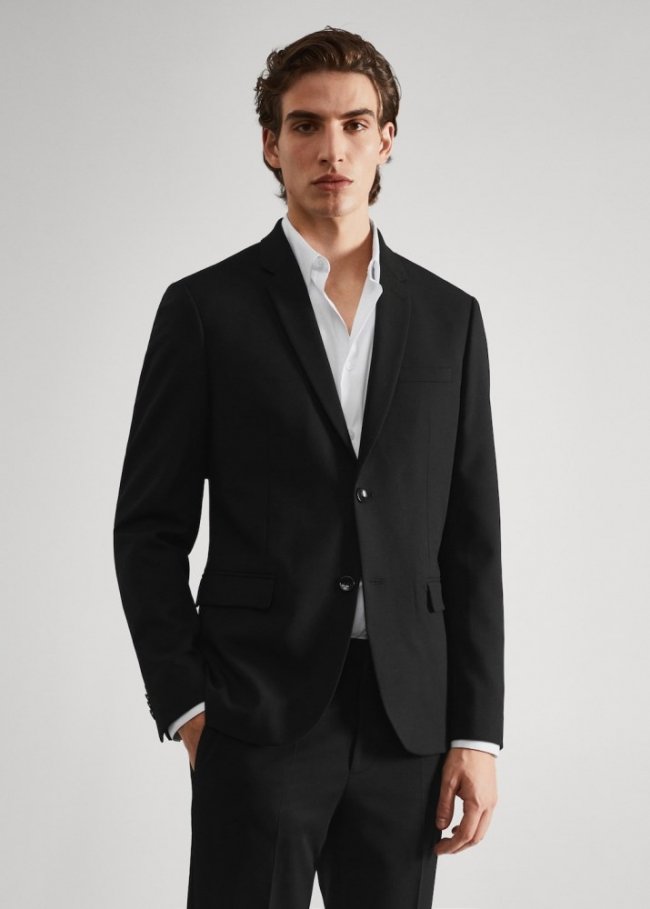 Mango Americana traje super slim fit - Negro