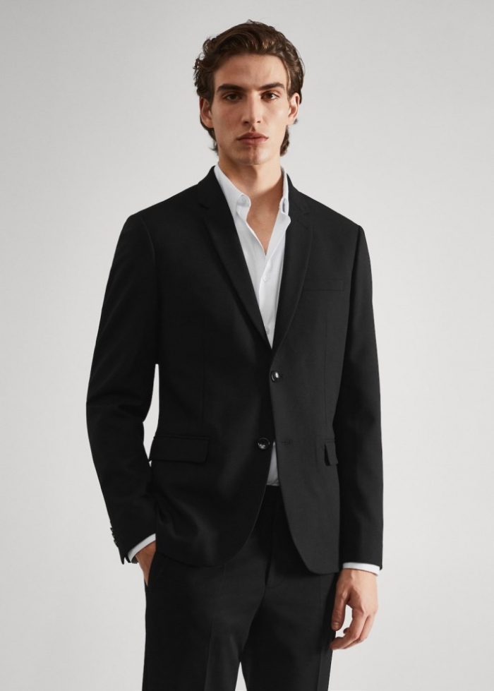 Mango Americana traje super slim fit - Negro