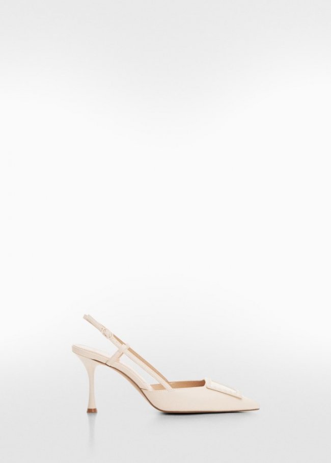 Mango Zapato tacón destalonado - Crudo