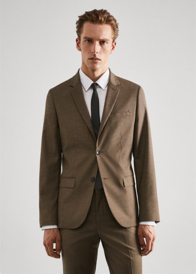 Mango Americana traje París super slim fit - Marrón