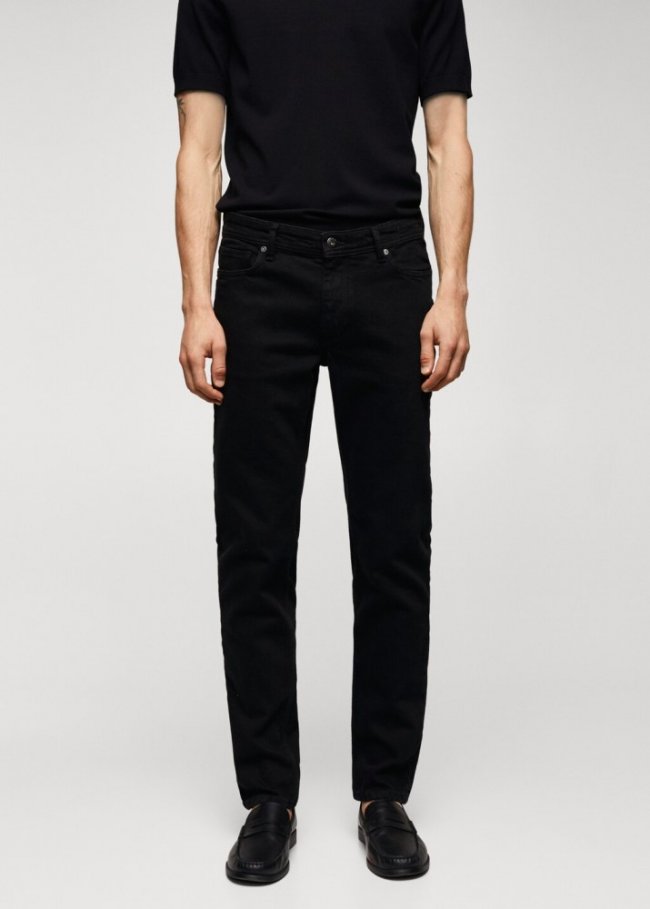 Mango Jeans Jan slim fit - Denim negro