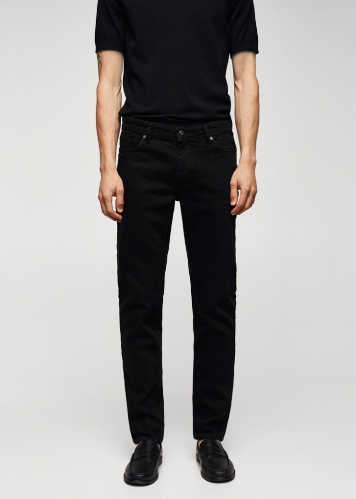 Mango Jeans Jan slim fit - Denim negro