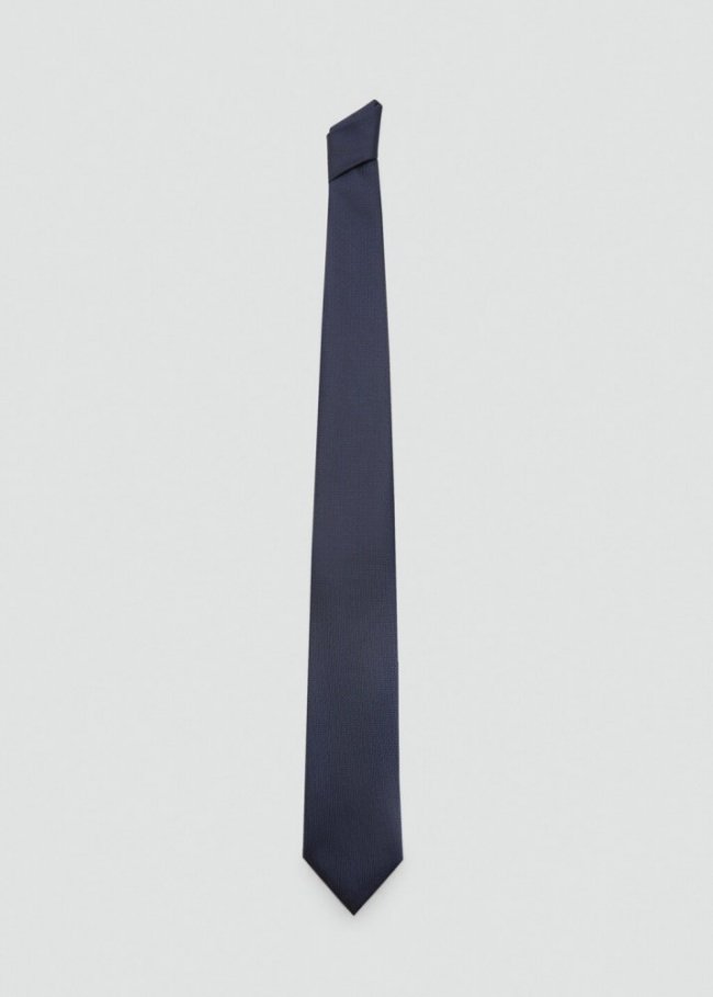 Mango Corbata estructura anti-arrugas - Azul marino oscuro