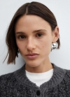 Mango Pendientes aro ancho - Plata