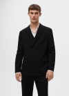 Mango Americana traje slim fit cruzada - Negro