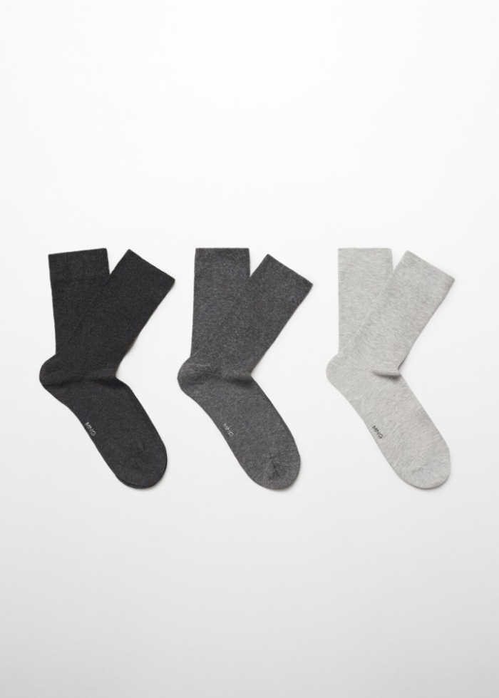 Mango Pack 3 calcetines algodón - Gris