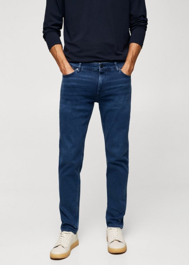 Mango Jeans Patrick slim fit Ultra Soft Touch - Azul oscuro
