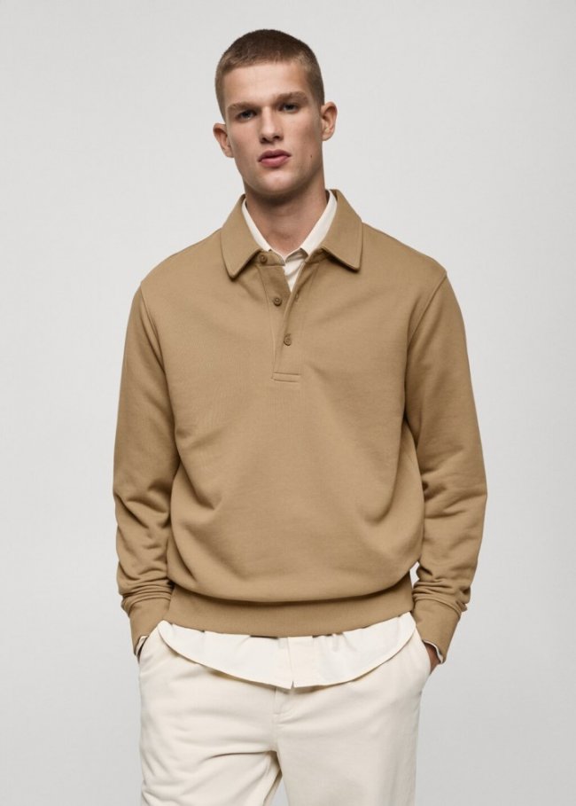 Mango Sudadera polo 100% algodón - Arena