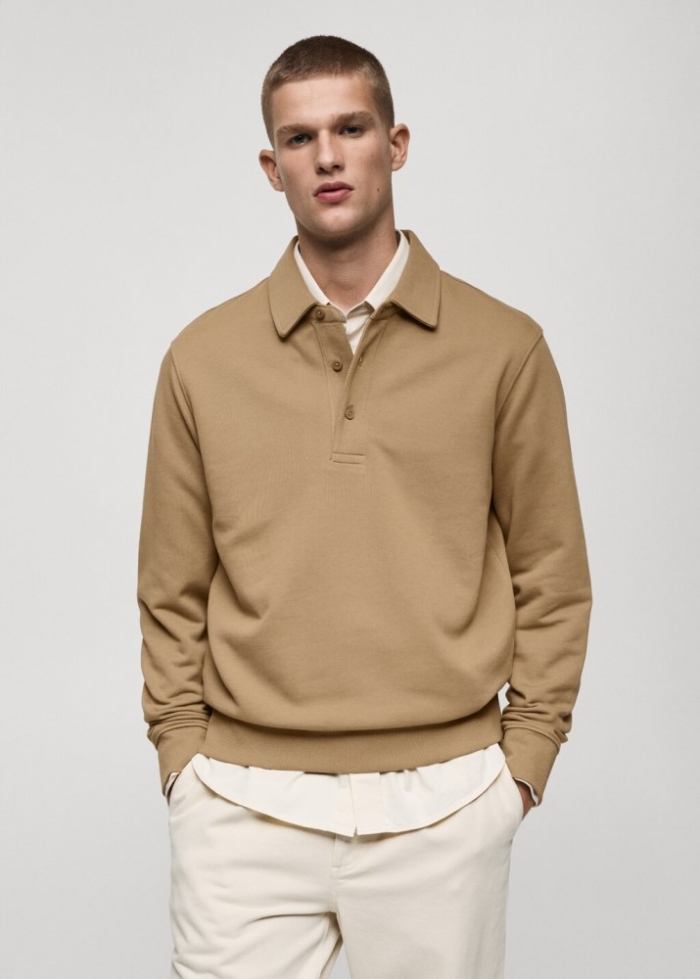 Mango Sudadera polo 100% algodón - Arena