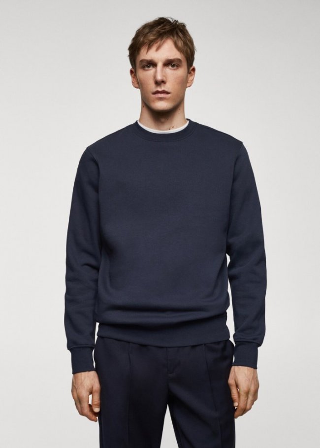 Mango Sudadera ligera algodón - Azul marino