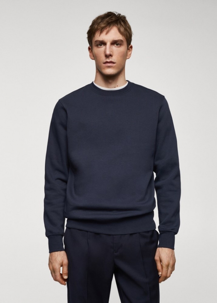Mango Sudadera ligera algodón - Azul marino