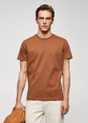 Mango Camiseta básica algodón comfort stretch - Naranja tostado