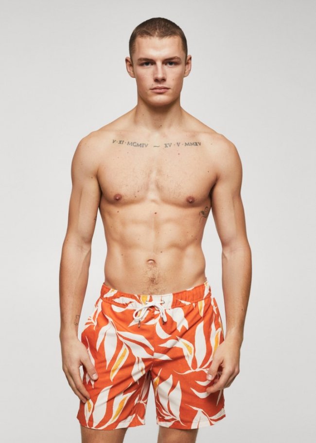 Mango Bañador estampado tropical - Naranja