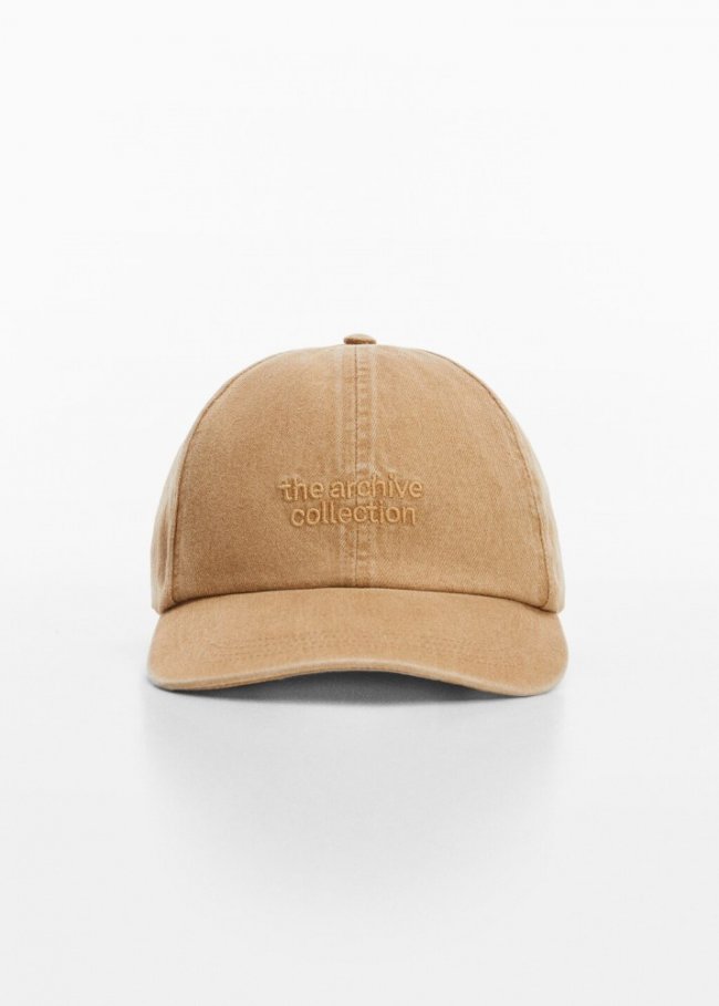 Mango Gorra mensaje bordado - Beige