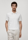 Mango Polo punto fino - Blanco