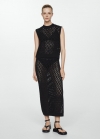Mango Sandalia tiras plataforma - Negro