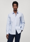 Mango Camisa slim fit rayas Coolmax® - Azul celeste