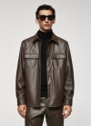 Mango Sobrecamisa efecto piel - Khaki