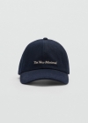 Mango Gorra mensaje bordado - Azul oscuro