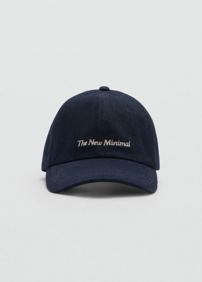 Mango Gorra mensaje bordado - Azul oscuro