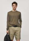 Mango Jersey fino seda de mora - Verde bosque