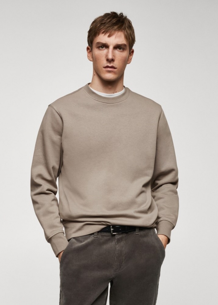 Mango Sudadera ligera algodón - Topo