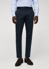 Mango Pantalón algodón tapered crop - Azul marino oscuro