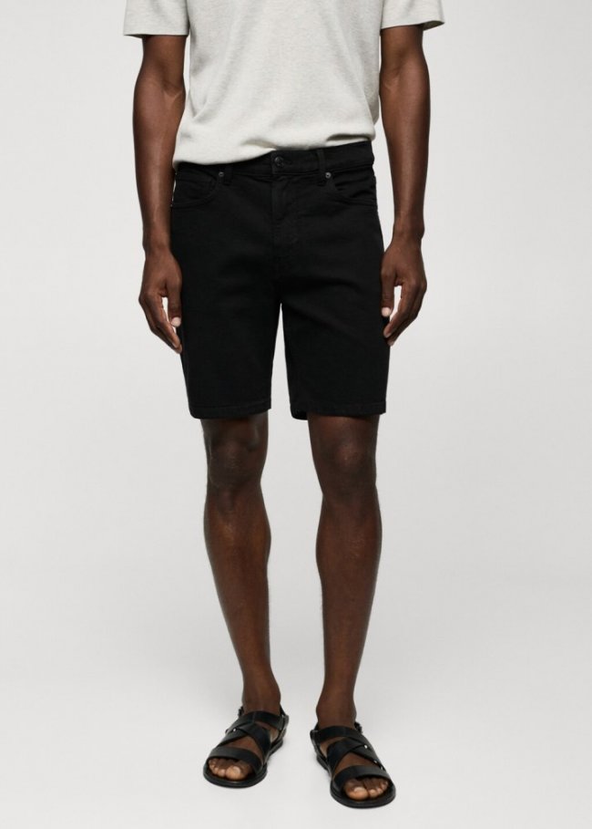 Mango Bermudas vaquera regular fit - Denim negro