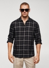Mango Camisa regular fit cuadro ventana - Negro