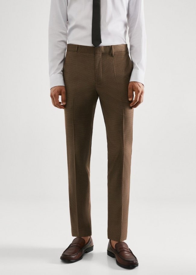 Mango Pantalón traje París super slim fit - Marrón