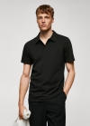 Mango Polo slim fit algodón piqué textura - Verde oscuro