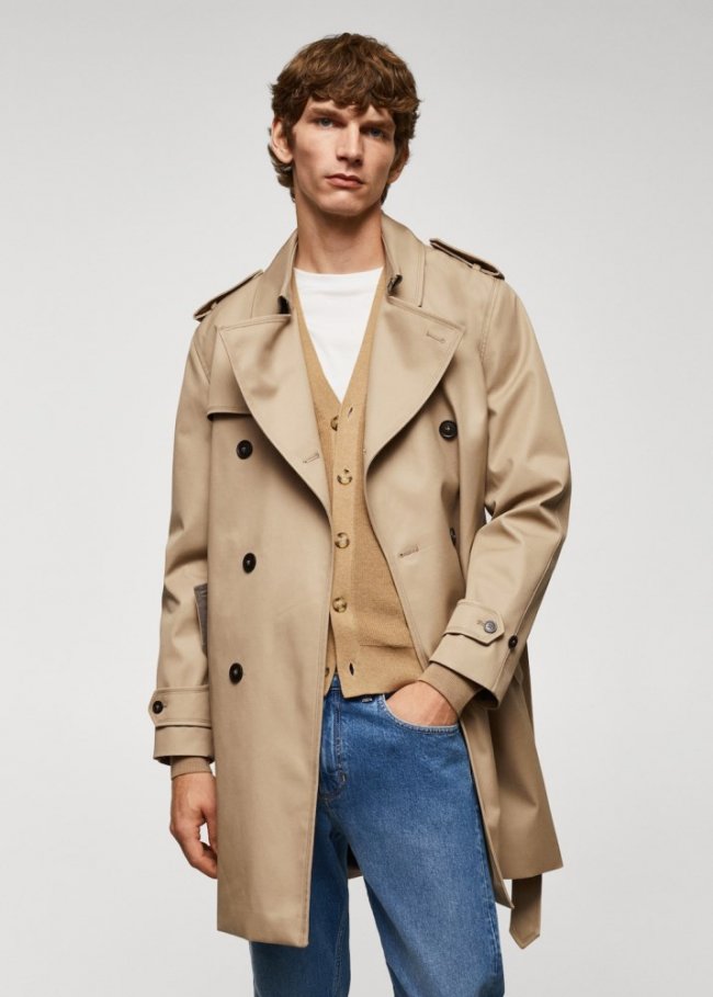 Mango Gabardina clásica water repellent - Marrón medio