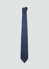 Mango Corbata 100% seda de mora lunares - Azul marino oscuro