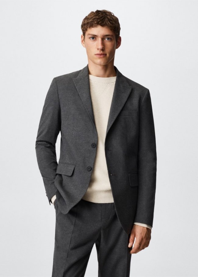 Mango Americana traje slim fit - Gris