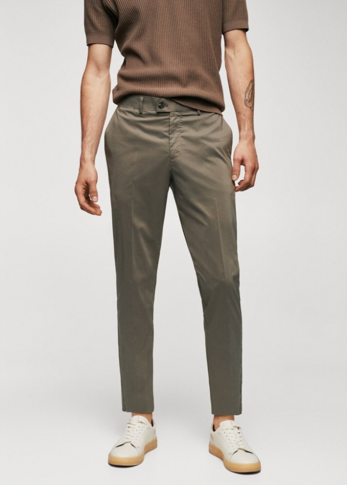 Mango Pantalón ligero de algodón - Marrón medio