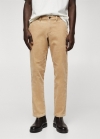 Mango Pantalón tapered crop pana - Beige